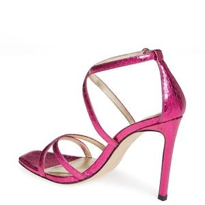 PAIGE Pink Snakeskin Stilettos